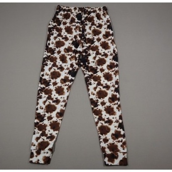 Women's Super Soft Cow Print Pajama Joggers - Size Small - Picture 2 of 5